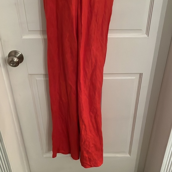 Wolf & Badger Haris Cotton V” Neck Maxi Linen Dress - Coral Reef Size XS - Picture 6 of 11